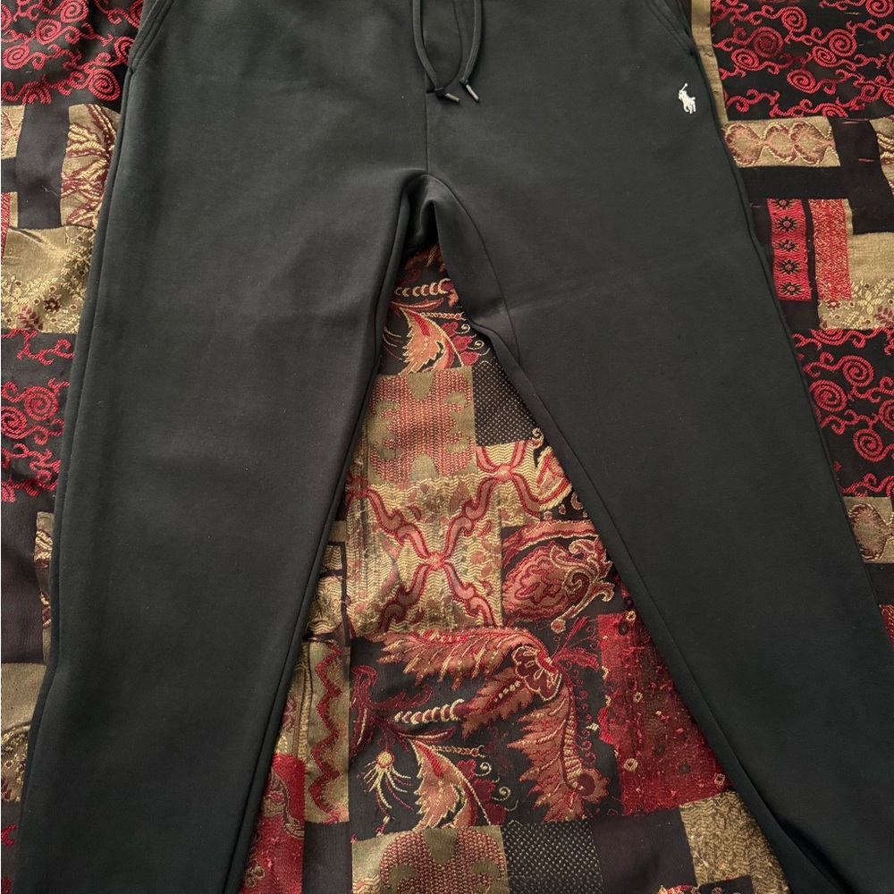 Polo Ralph Lauren Performance Double Knit Black/White Pony Sweatpants Joggers